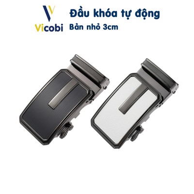 Đầu khóa thắt lưng nam tự động Vicobi F1, mặt dây nịt bản nhỏ 3cm
