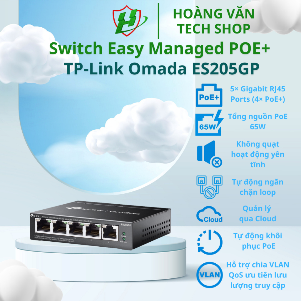 Bộ Chia Mạng TP-Link 5 Port Ge Vỏ Thép - TL-SG105 / ES205GP Hỗ Trợ PoE 4 Cổng Cho Camera IP & WiFi