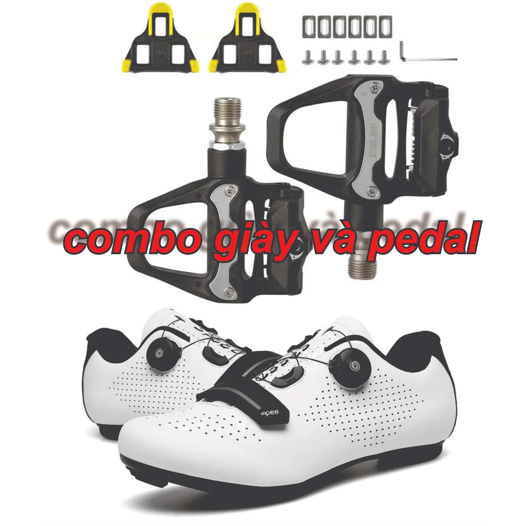 Combo giày can speed. và pedal can cho xe dạp