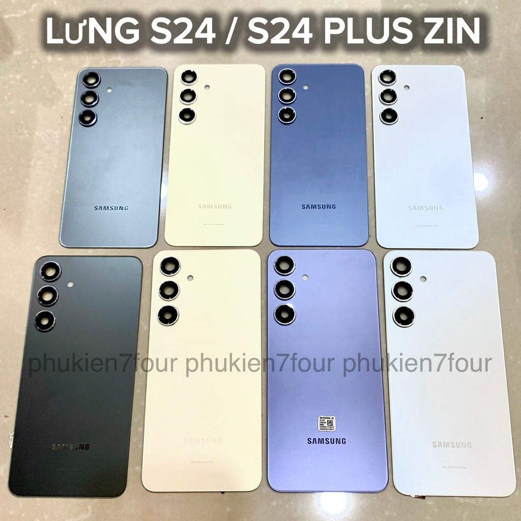 Nắp lưng Zin Samsung S24 / S24 Plus / S24+ hàng cũ bóc máy đẹp, kèm kính camera, keo dán tặng kèm