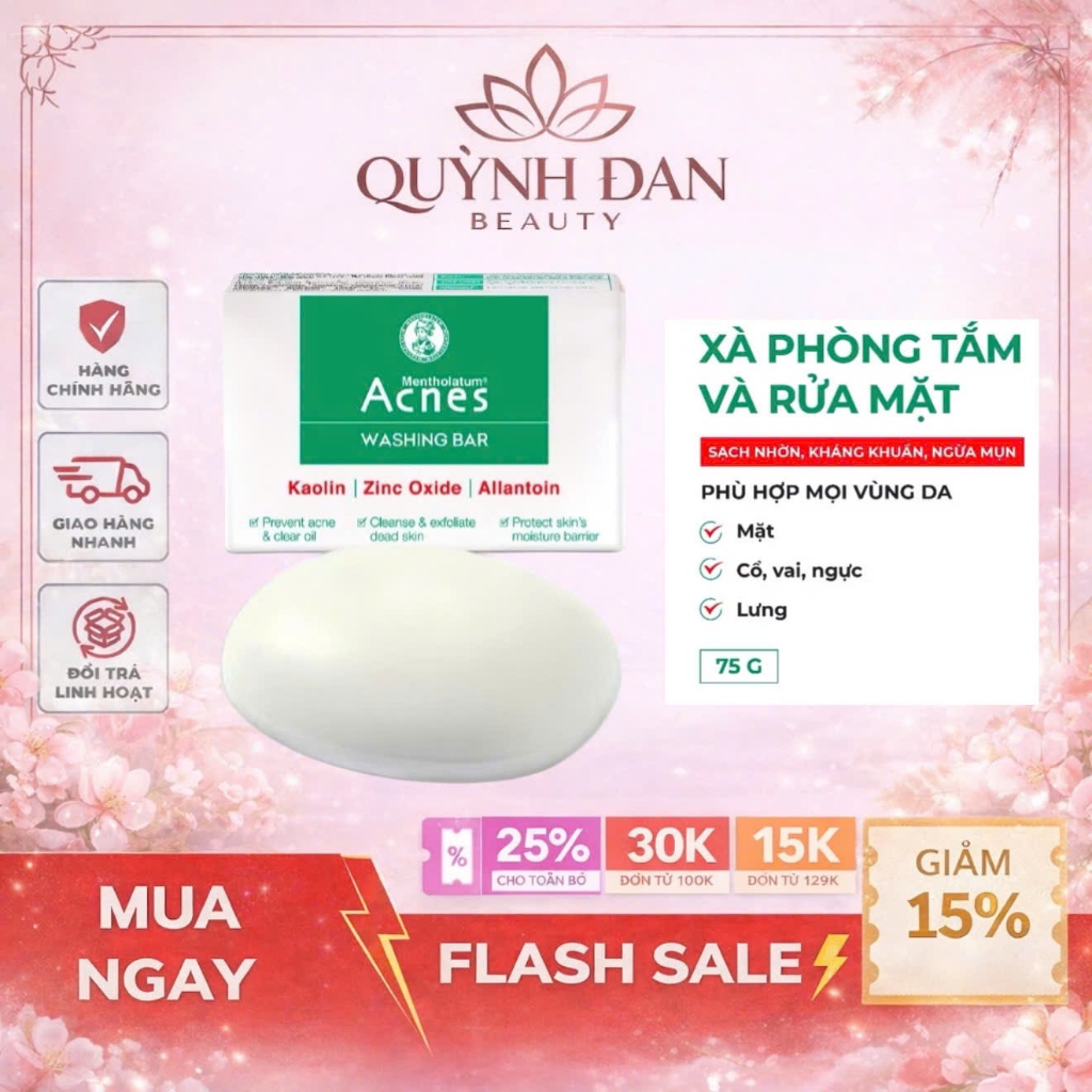 Xà phòng ngăn ngừa mụn Acnes Washing Bar 75g