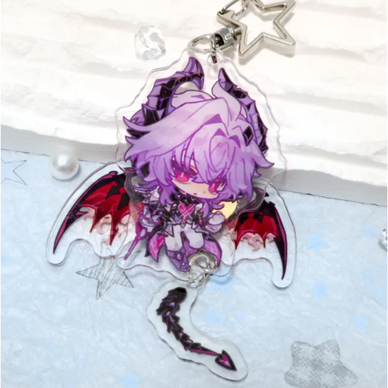 Specialty Products,Genshin Impact Durin Keychain: Double-Layer Acrylic, Retro Style