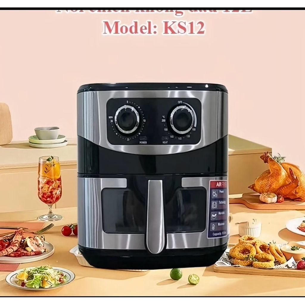 Nồi chiên không dầu SHAHP 12L . Mặt trước bằng kính