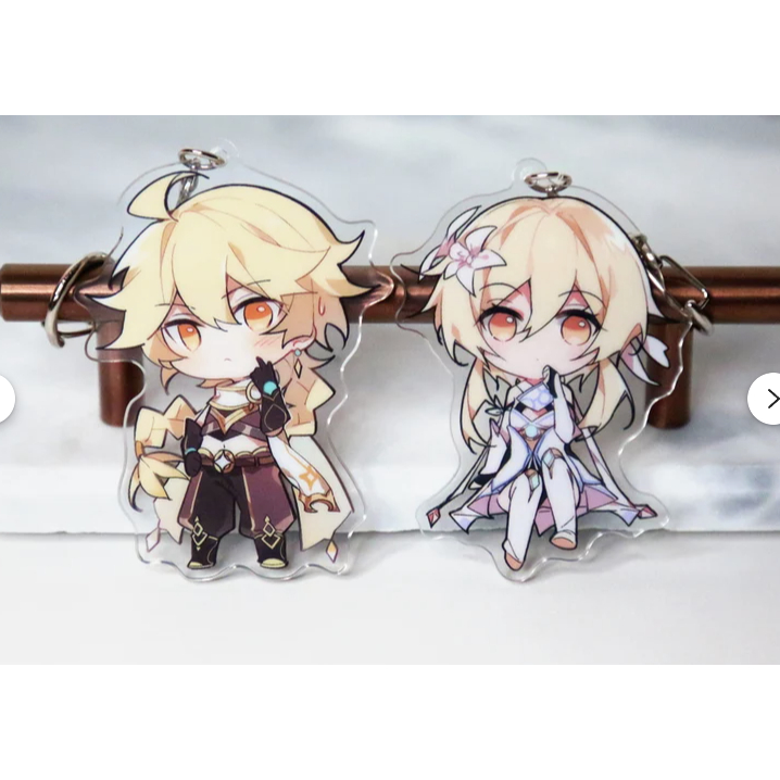 Traveller Keychains (Aether and Lumine) - Acrylic Charms Genshin Impact
