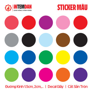 Combo 100 Tem Nhiều Màu VINH LIEN Đánh Dấu Lỗi, Size 1.5cm - 2cm, Sticker in Theo Yêu Cầu