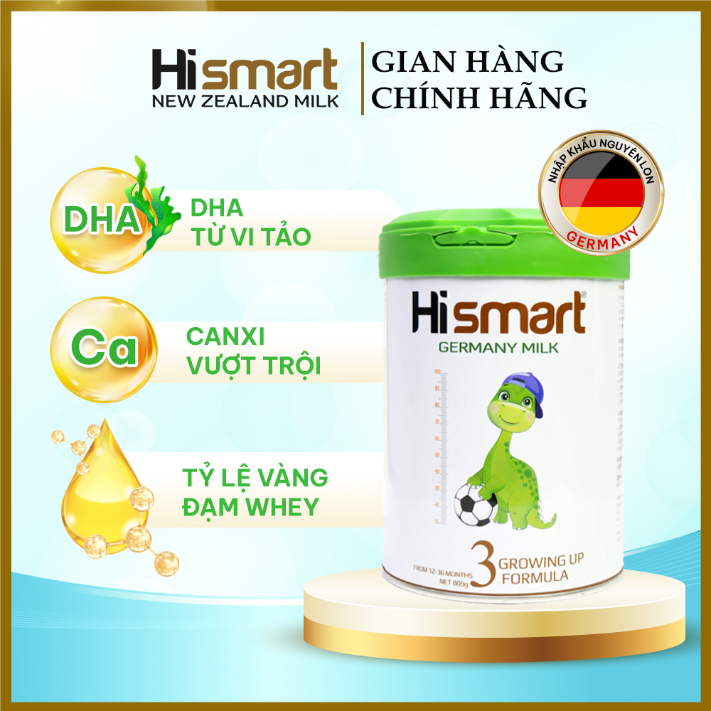 Sữa Công Thức Hismart Gernany Milk Growing Up Formula Stage 3 Lon 800g Chính Hãng
