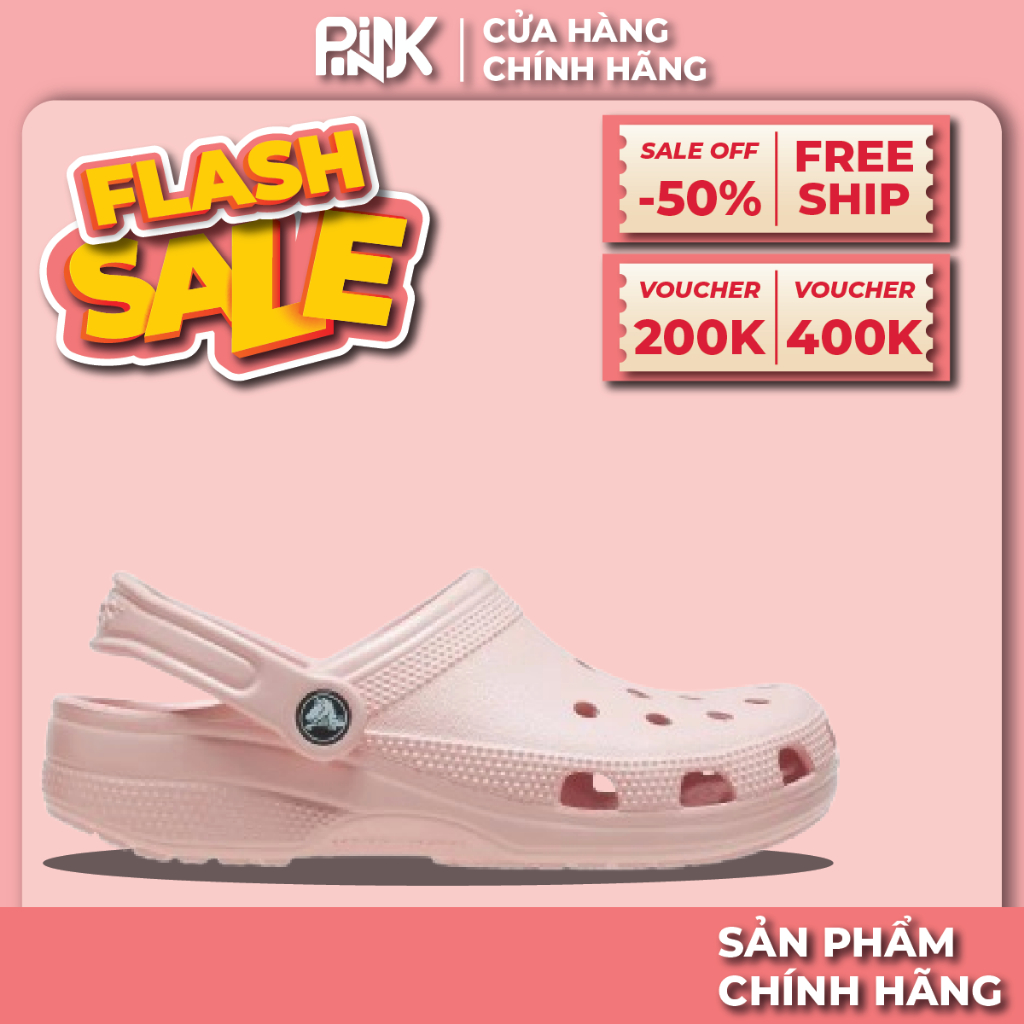 | PINK - CHÍNH HÃNG | Giày Clog Unisex CROCS Classic 'Pink'