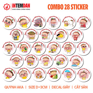 Combo 500 Sticker Chúc Ngon Miệng VINH LIEN Quỳnh Aka - Decal Giấy Dán - Kích thước 3cm - Khổ A5