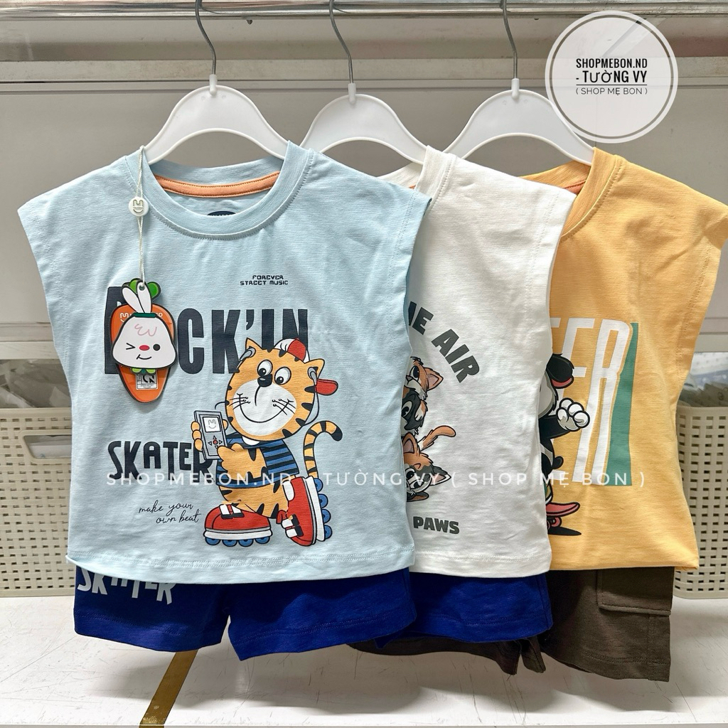 [ Uala Rogo ] Bộ Ualarogo cộc tay Peptit cho bé trai bé gái