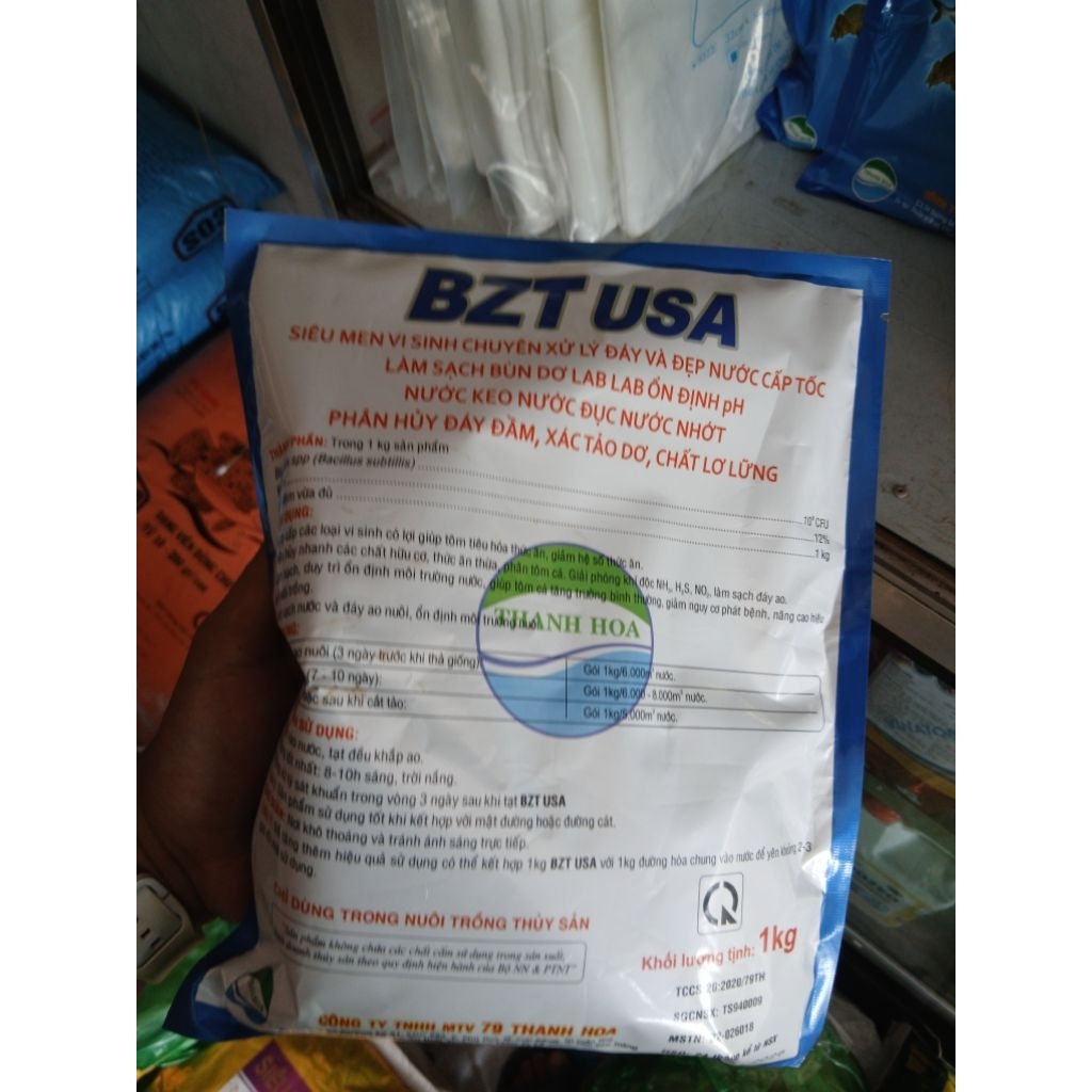 BZT usa men vi sinh xử lí đáy làm sạch nước ao tôm cá