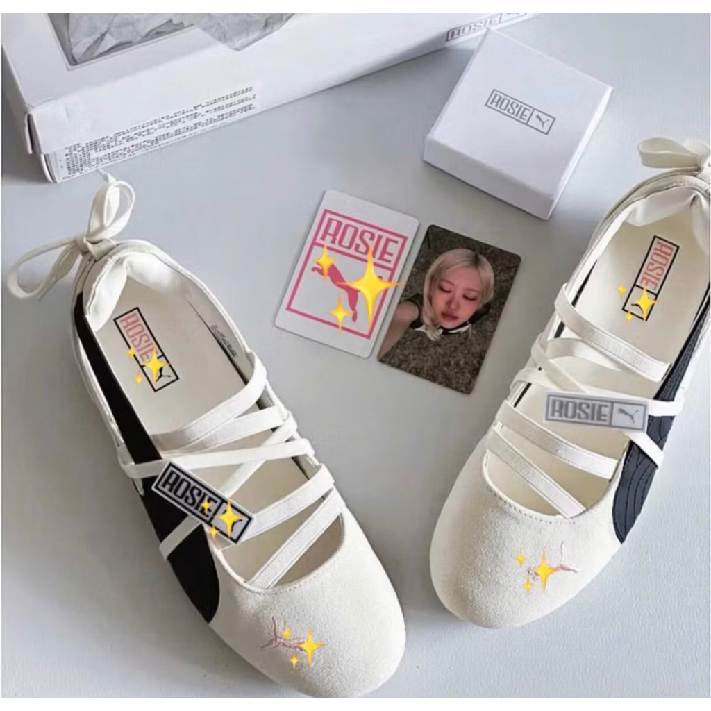 pass giày onitsuka tiger ballet kem mix đen bản rose sz 39