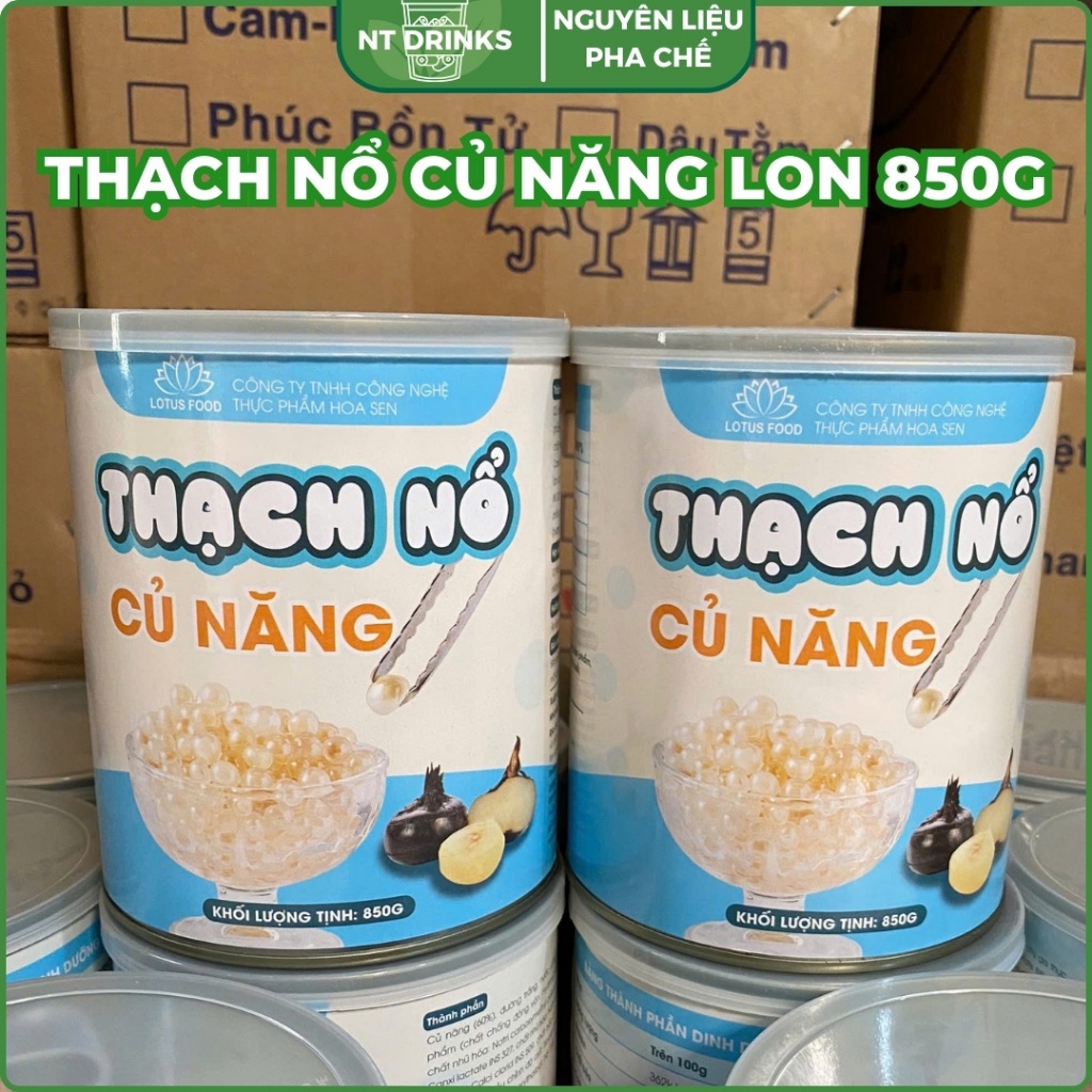 [ Hàng Mới Date Xa ] Thạch nổ củ năng Lotus Food, Hạt nổ củ năng Lotus Food 850g