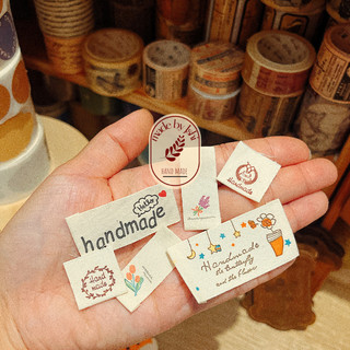 Tem nhãn vải cotton handmade