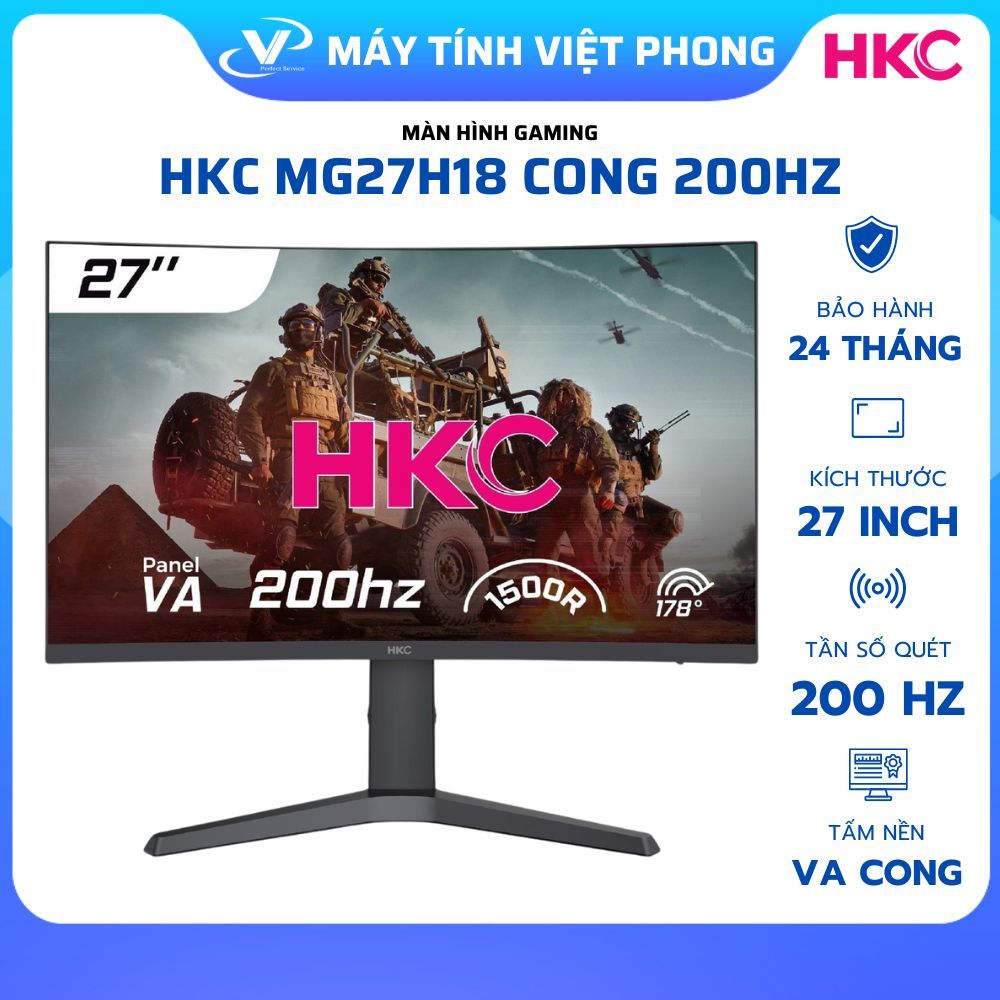 MÀN HÌNH GAMING CONG HKC MB27H18 (27 inch/FHD/VA CONG/200Hz/1ms)  - CHÍNH HÃNG BẢO HÀNH 2 NĂM MAI HO
