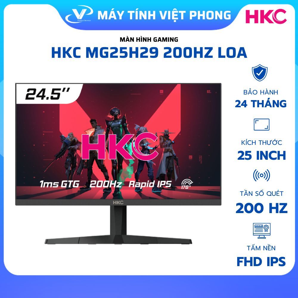 MÀN HÌNH GAMING HKC MG25H29 (25 inch/FHD/IPS/200Hz/1ms)  - CHÍNH HÃNG BẢO HÀNH 2 NĂM MAI HOÀNG