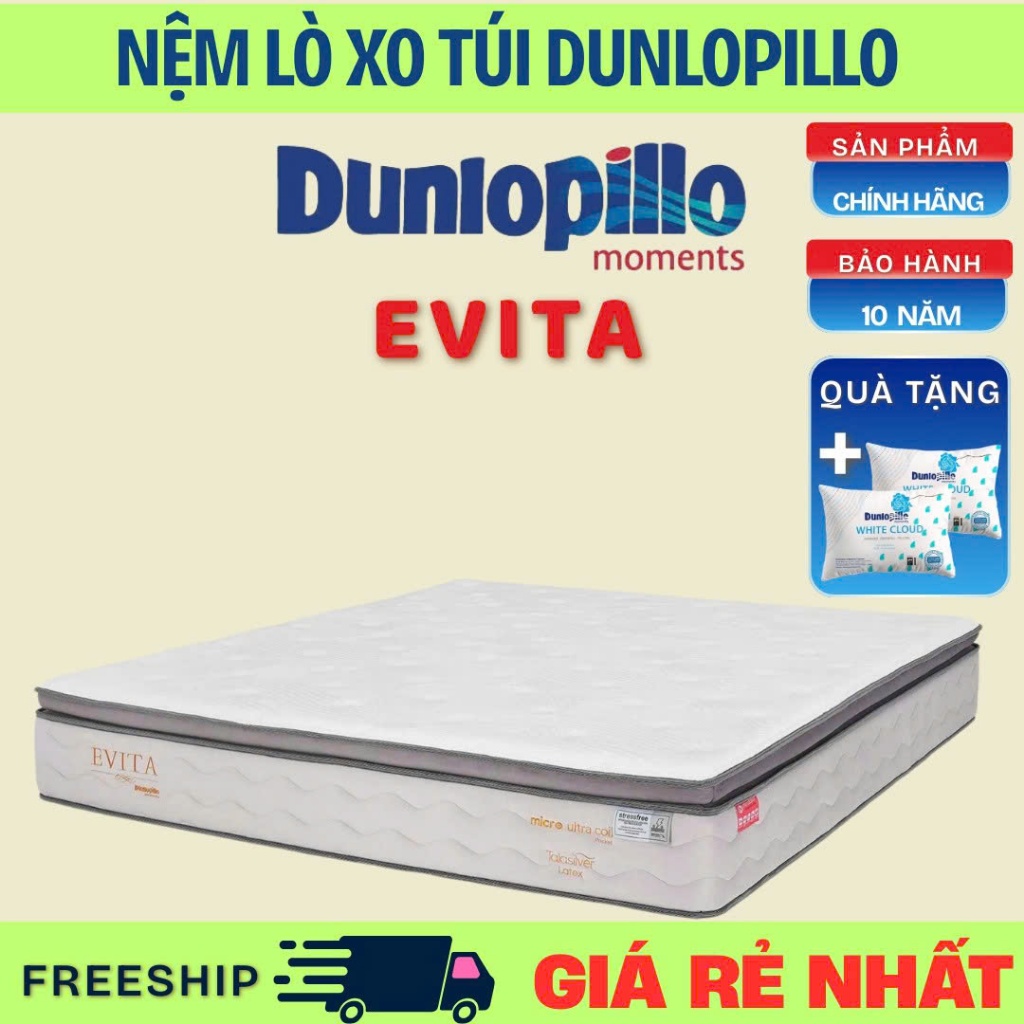 Nệm lò xo túi Dunlopillo Evita [ 28cm ]