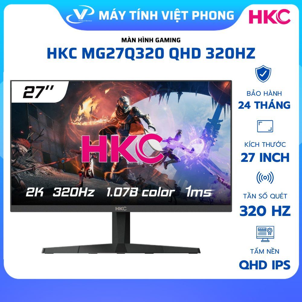 MÀN HÌNH GAMING 2K HKC MG27Q320 (27 inch/QHD/IPS/320Hz/1ms)  - CHÍNH HÃNG BẢO HÀNH 2 NĂM MAI HOÀNG
