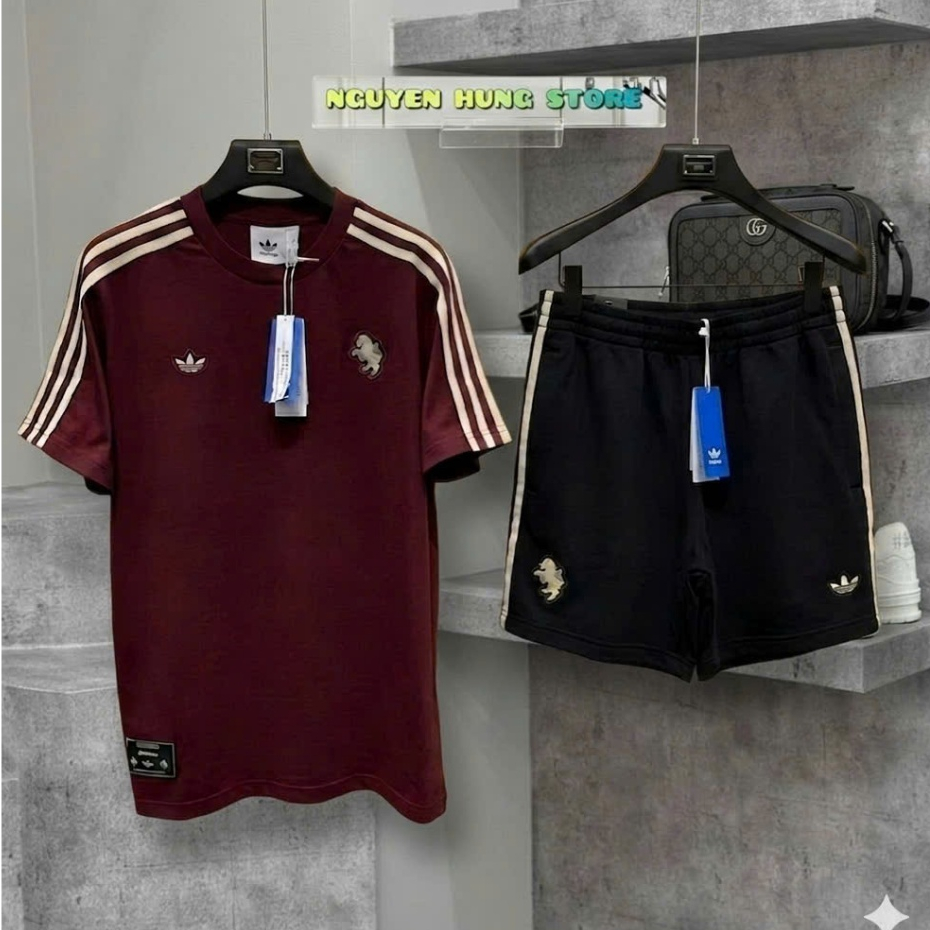 Đồ Bộ Hè nam Thể thao Juv@veTus Đỏ mận Cao cấp Top Trend,Set Bộ Cộc Nam Phối Sọc Vai Đỏ Mận Cotton Lạnhco giãn 4 chiều