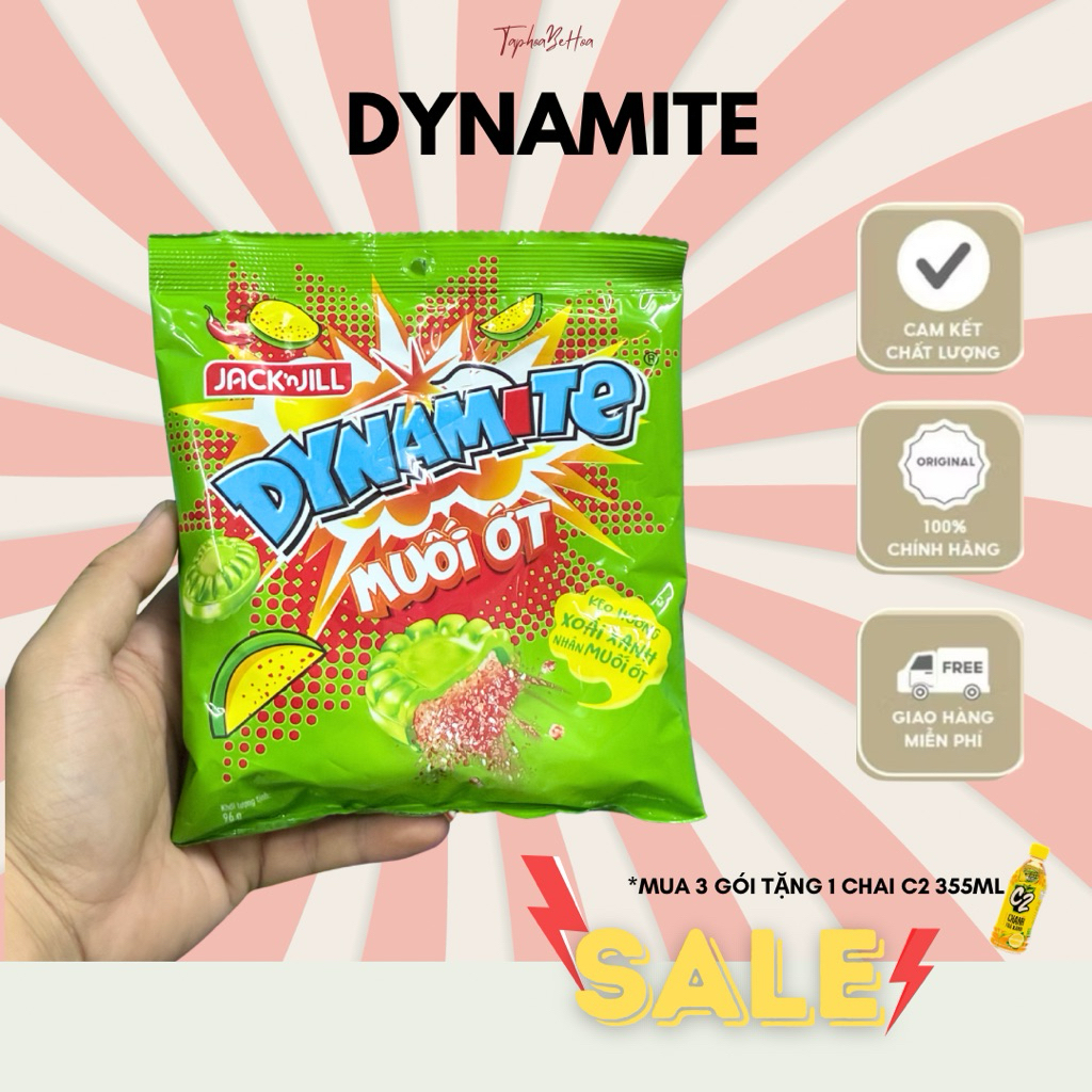 [1 Gói]_Kẹo DYNAMITE hương XOÀI XANH nhân muối ớt 96g