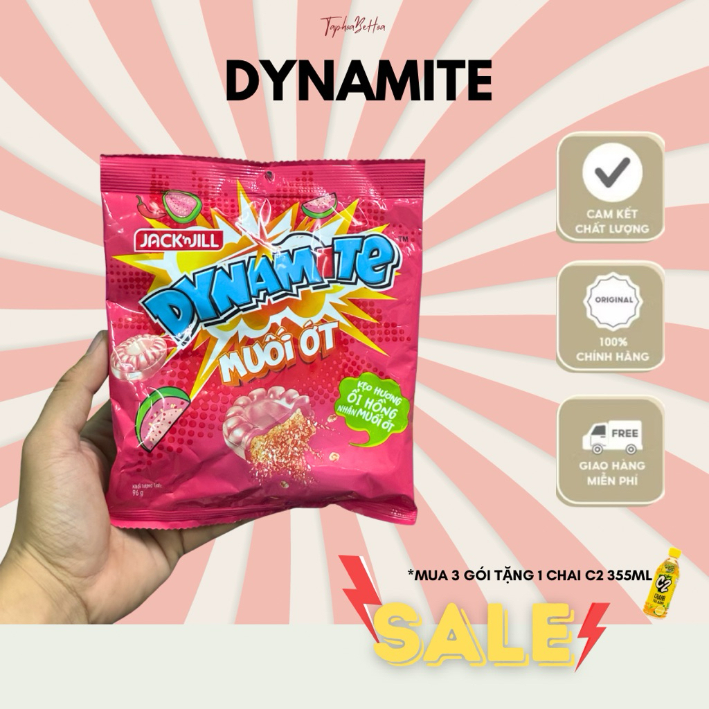 [1 Gói]_Kẹo DYNAMITE hương ỔI hồng nhân muối ớt 96g