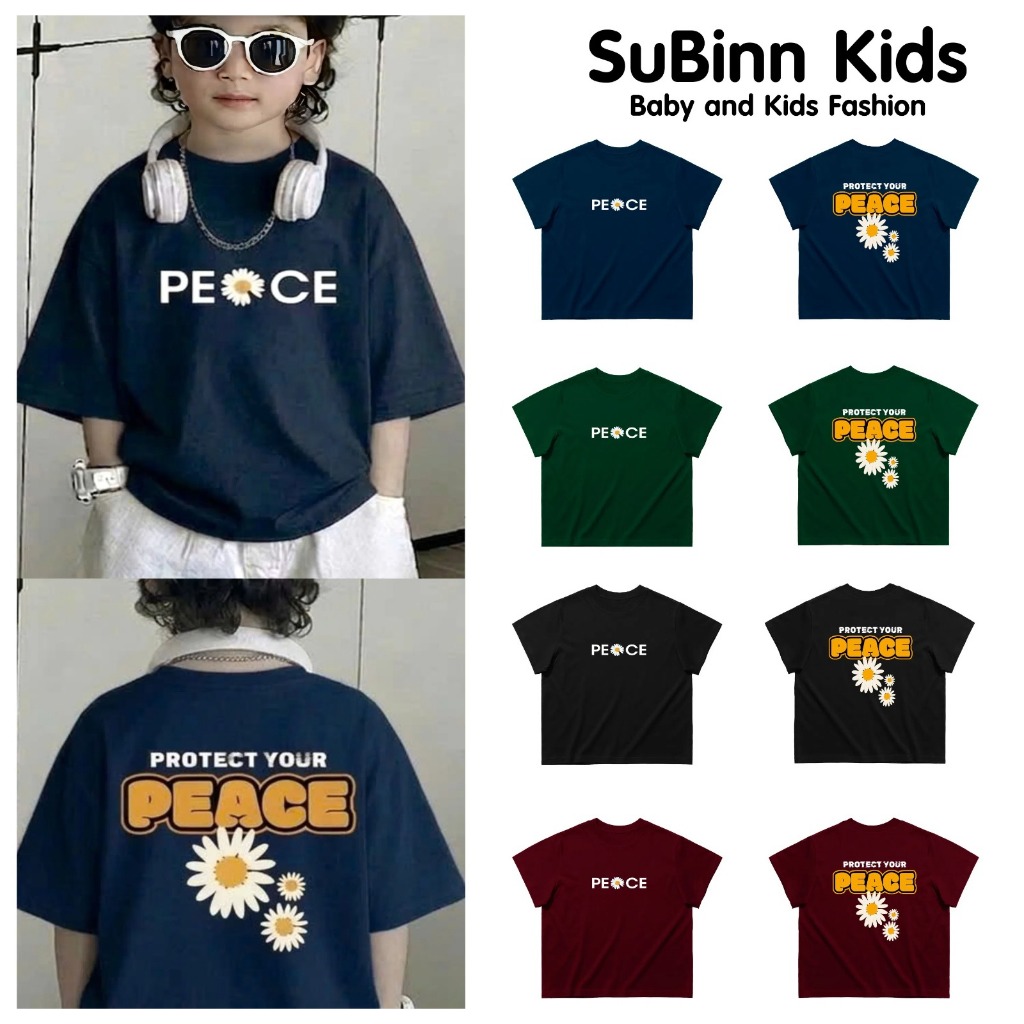 [ SuBinn Kids ] Áo PEACE - Form rộng , Form Boxy Cho Bé Trai Bé Gái/ BX9
