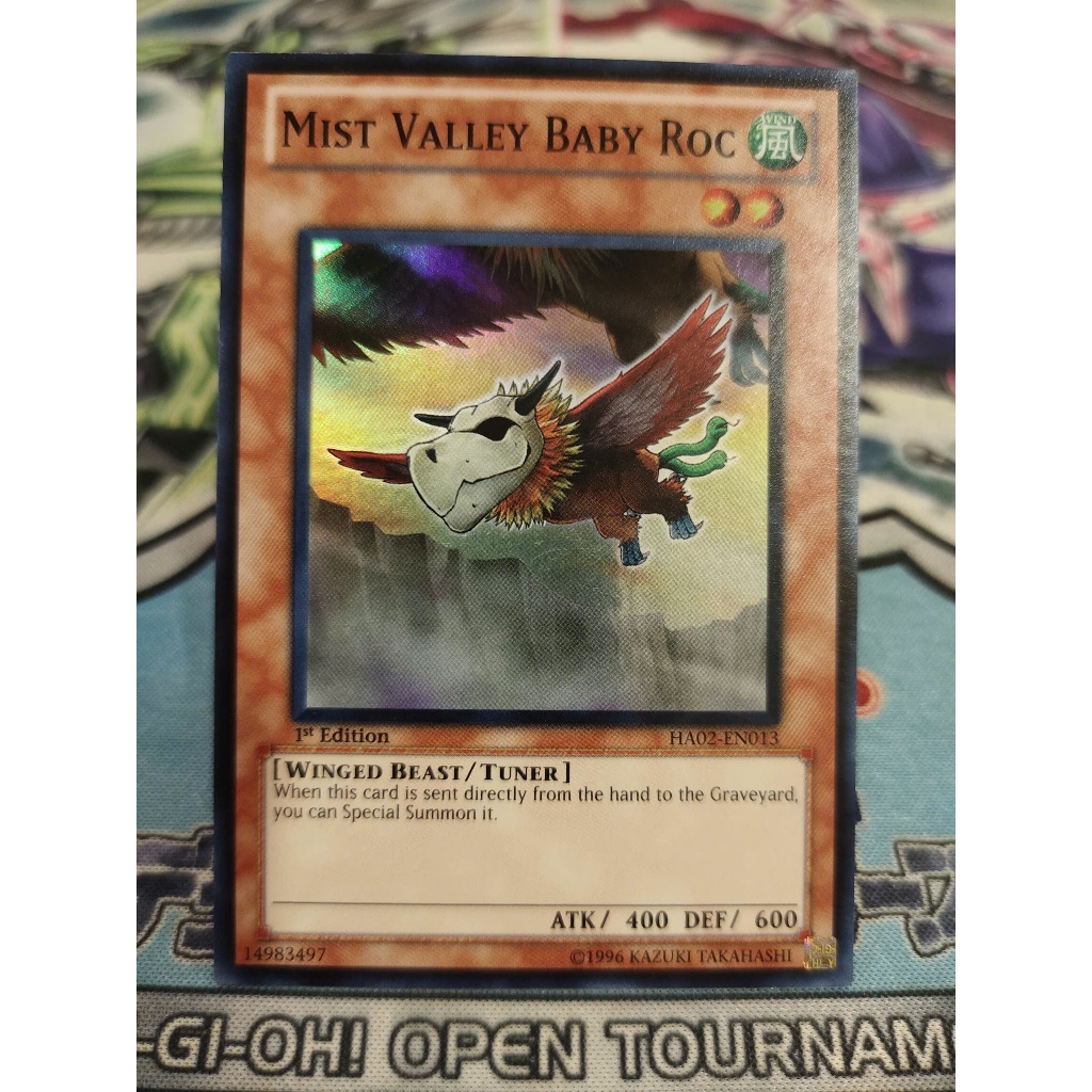 Thẻ bài Yugioh chính hãng - Mist Valley Baby Roc - HA02-EN013 - Super Rare 1st Edition