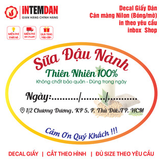 Combo 500 Tem Giấy VINH LIEN Cắt Theo Hình, Decal in Theo Yêu Cầu, Đủ Size, Khổ A3