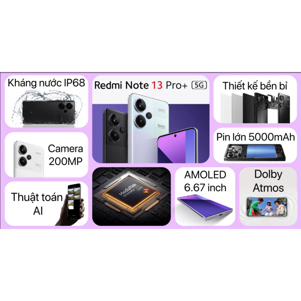Xiaomi Redmi Note 13 Pro Plus 5G 8GB 256GB - Cũ Đẹp