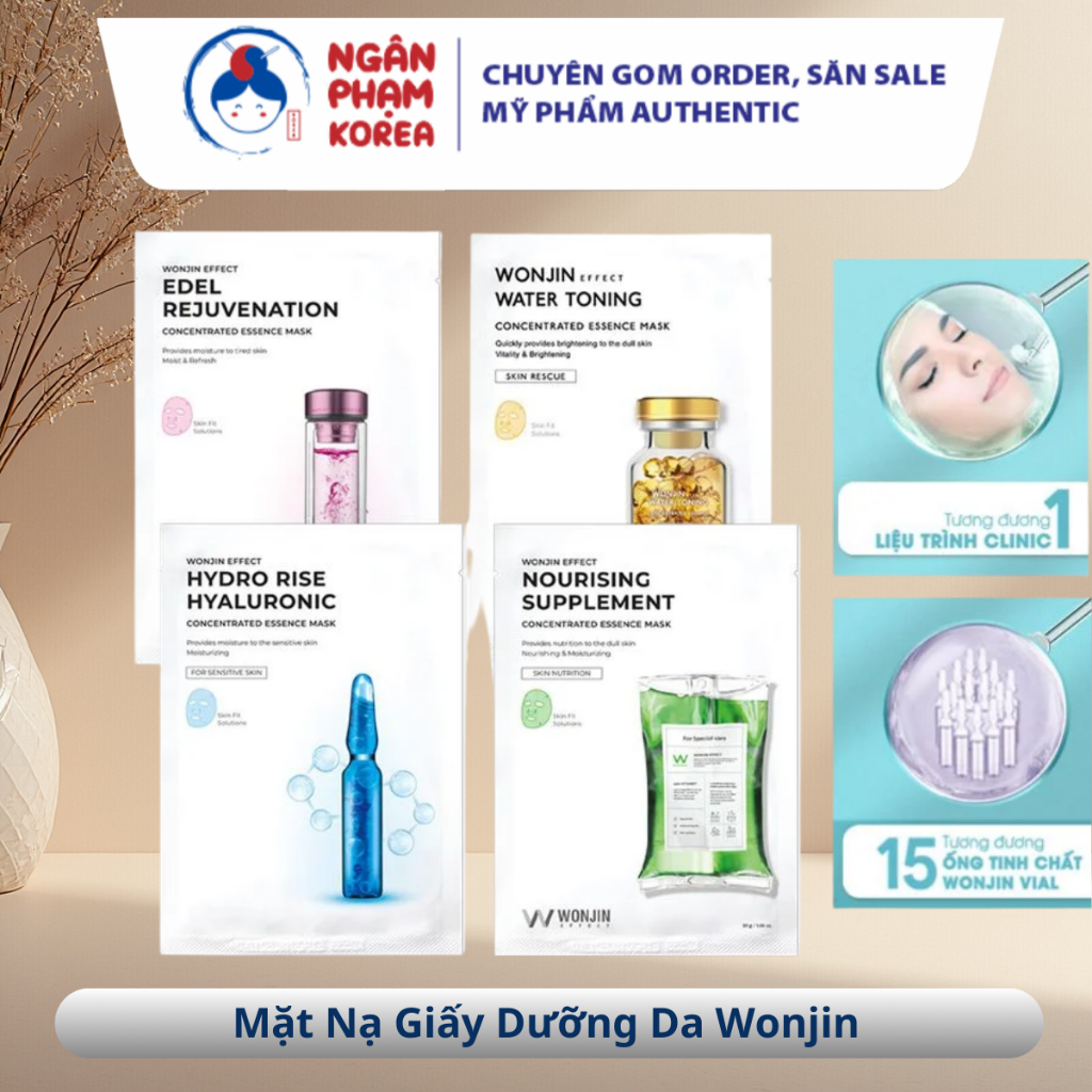 Mặt Nạ Giấy Wonjin Dưỡng Ẩm, Làm Sáng, Phục Hồi Chuyên Sâu Ngân Phạm Korea