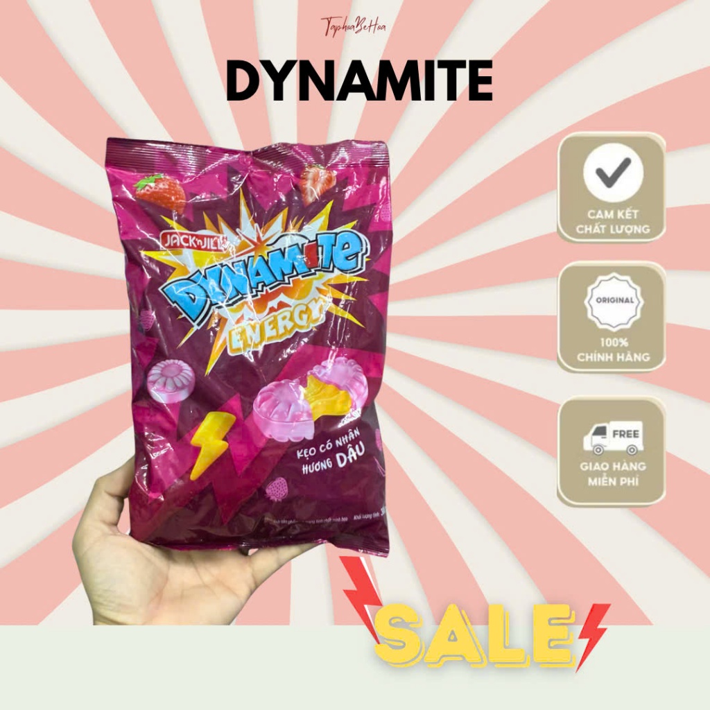 [1 GÓI]_Kẹo Dynamite Tăng Lực có nhân hương Dâu Dynamite 308g