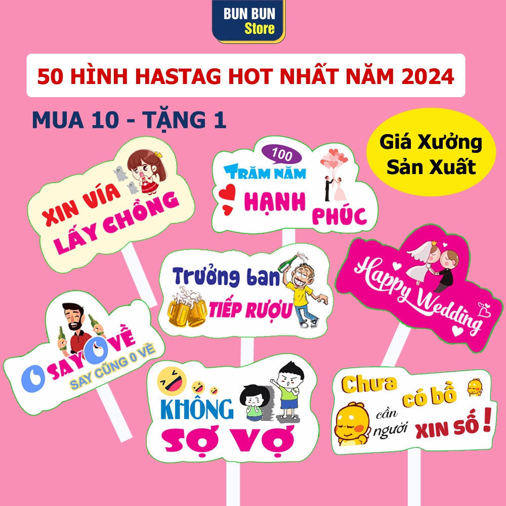 Hashtag cầm tay đám cưới - 100 Mẫu Hastag đám cưới Hot nhất năm - Shop sẵn hàng