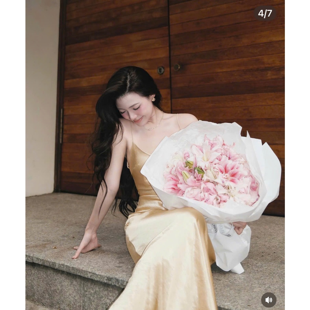 Đầm lụa 2 dây tô châu , dáng dài 150cm cả dây , 2 lớp ở v1, 1 lớp thân váy ( MÃ 3325 ) | BigBuy360 - bigbuy360.vn