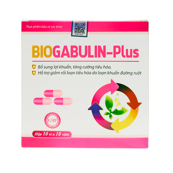 Men tiêu hóa bổ sung lợi khuẩn đường ruột BIOGABULIN- PLUS - MEN BIOTEX PLUS Hộp 100 viên