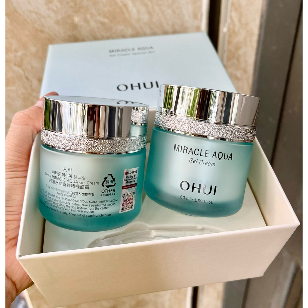 (Tem LG ViNa date 6/2O28 ) - Kem dưỡng cấp nước da dầu da hỗn hợp Ohui Miracle Aqua Gel Cream