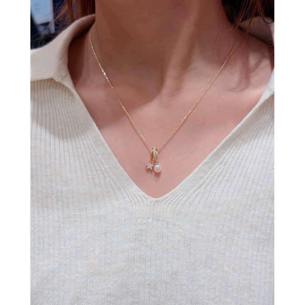 Dây chuyền ngôi sao Lizzy đính đá mạ vàng 14k