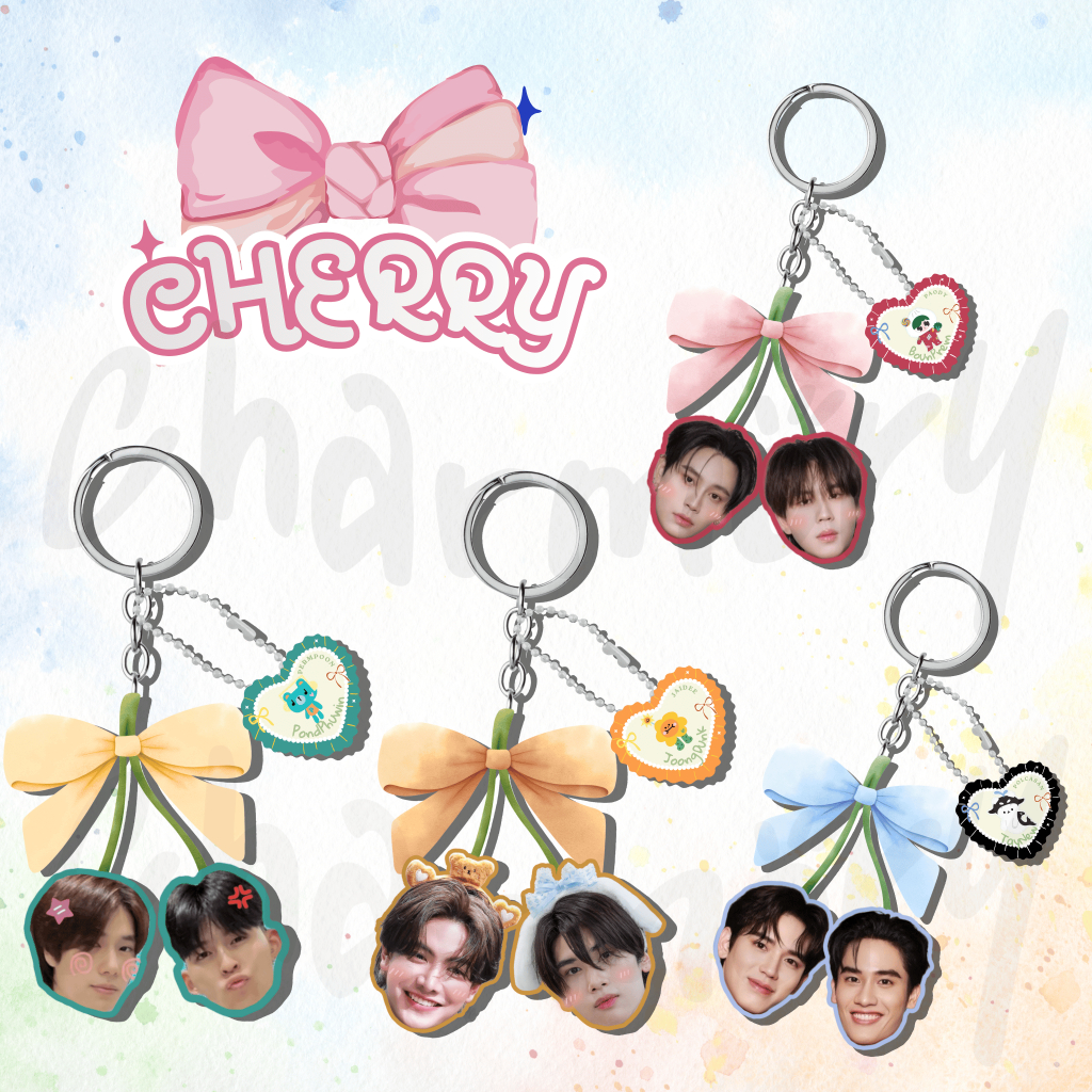 Móc khóa CHERRY in hình linh vật OTP nhà Gà GMMTV. | PAODY - PERMPOON - JAIDEE - POLCASAN