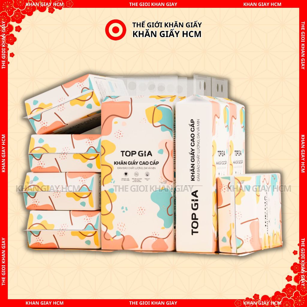Combo 12 Bịch - Khăn Giấy Top Gia Treo Tường 1280 Tờ Size Lớn Tặng Móc Treo Giấy Rút Tiện Lợi
