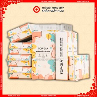 Combo 12 Bịch - Khăn Giấy Top Gia Treo Tường 1280 Tờ Size Lớn Tặng Móc Treo Giấy Rút Tiện Lợi