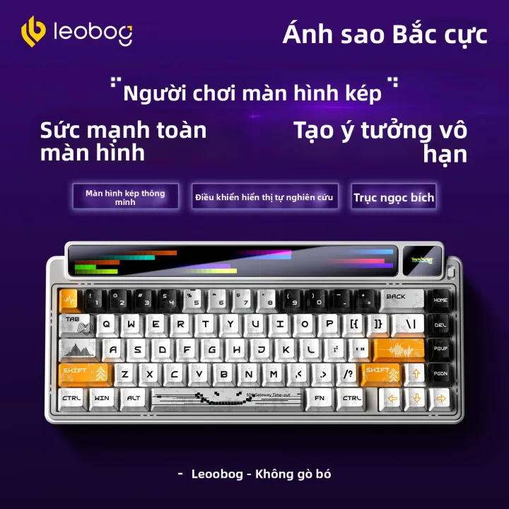 (NEW-SẴN) Bàn phím cơ Leobog AMG65 - Màn Led độc đáo, có app tùy chỉnh - LED RGB mạch xuôi - Pin 800