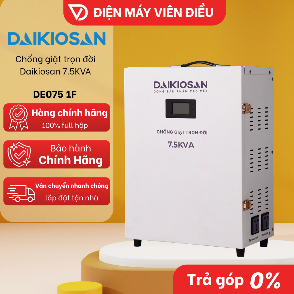 DE075 1F - Chống Giật Trọn Đời Daikiosan 7.5KVA DE075 1F Pha Bảo Vệ Điện An Toàn Cho Gia Đình