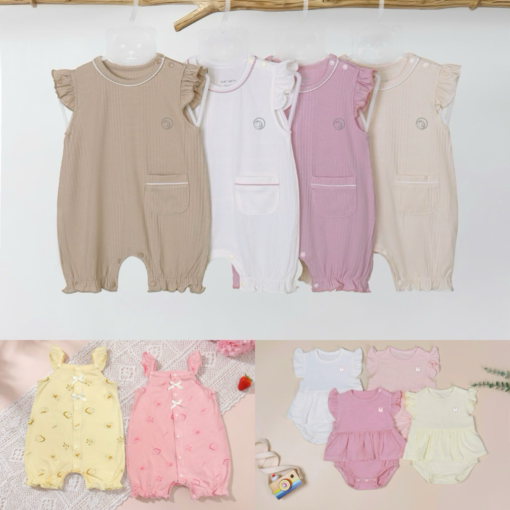 Set Body Cộc, Hai Dây Aminaza Bé Gái Từ 0-12M