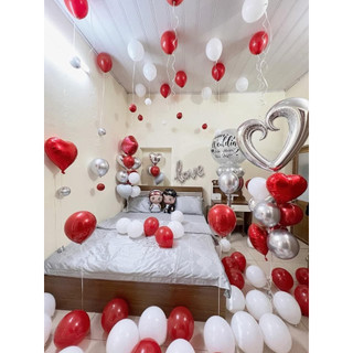 Bóng tròn màu đỏ lựu, bóng bay màu đỏ đậm ruby 2 lớp siêu dày size 10” inch trang trí sinh nhật, đám cưới