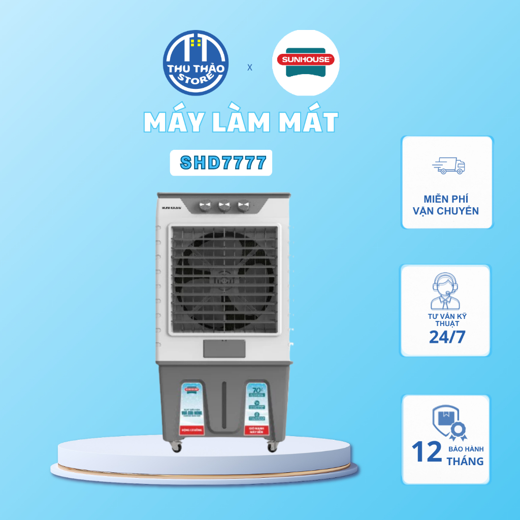 Máy làm mát SUNHOUSE SHD7777 - Công suất 200W - 3 tốc độ gió