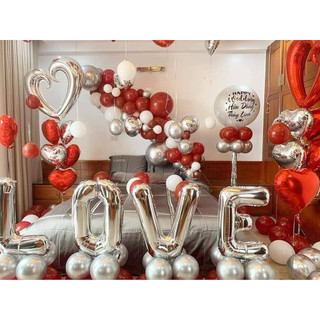 Bóng tròn màu đỏ lựu, bóng bay màu đỏ đậm ruby 2 lớp siêu dày size 10” inch trang trí sinh nhật, đám cưới