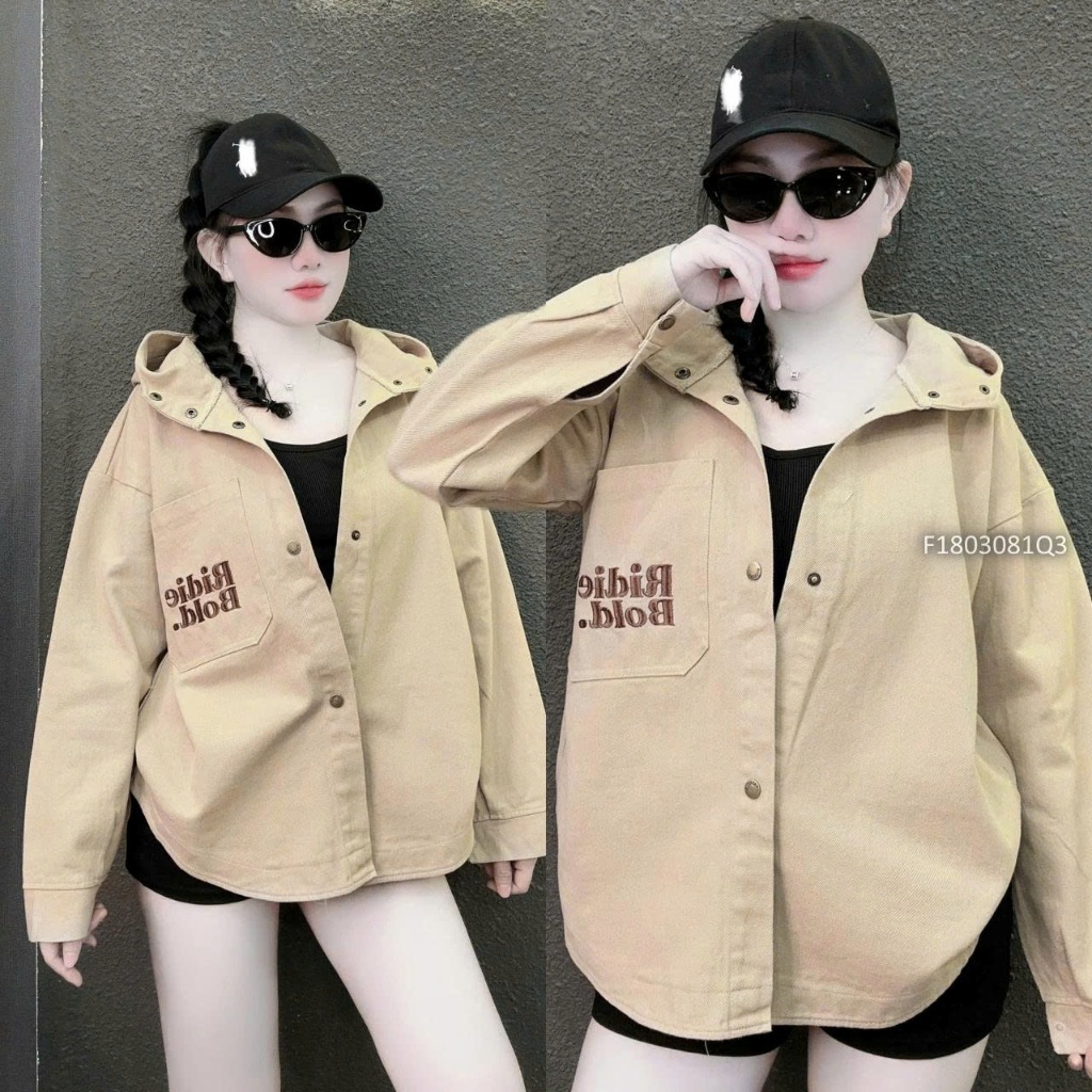 Áo khoác kaki jean chữ form rộng hàng đẹp TOMBI SHOP