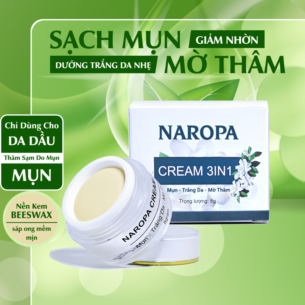 Kem Mụn - Trắng Da - Mờ Thâm NAROPA 3in1 - dưỡng da làm dịu, giảm nhanh mụn…