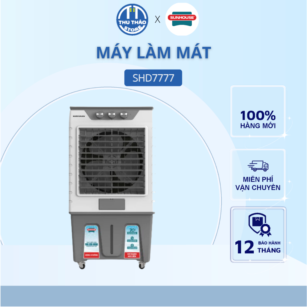 Máy làm mát SUNHOUSE SHD7777 - Công suất 200W - 3 tốc độ gió