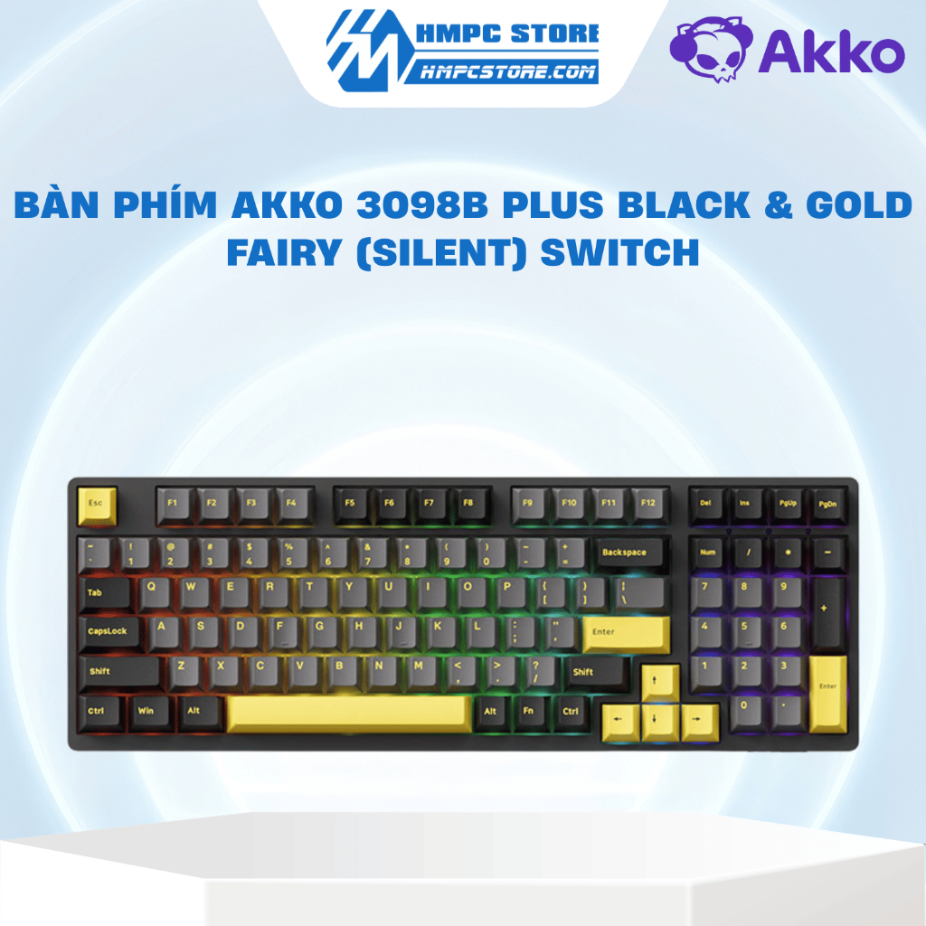 Bàn phím AKKO 3098B Plus Black & Gold Fairy | Bảo hành 12 tháng