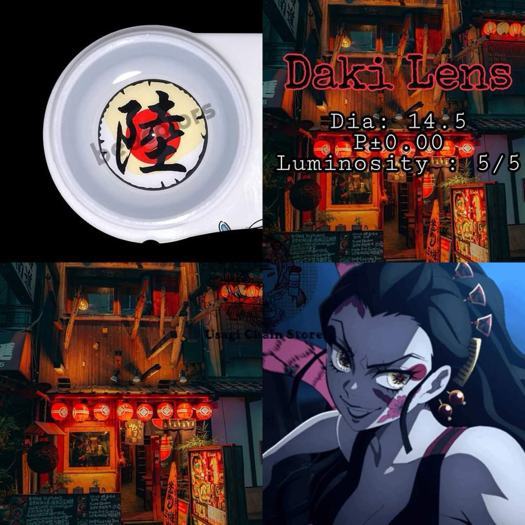 ❤️‍🔥 Lens cosplay Daki – KNY (6 tháng)  0 độ ❤️‍🔥