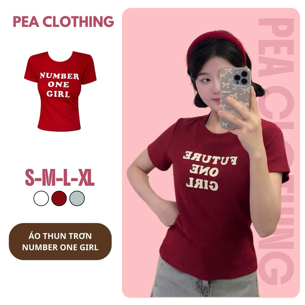 Áo thun nữ Number one girl 3 màu - Baby tee dáng suông in chữ kiểu bánh bèo hàn quốc có BIGSIZE - AT